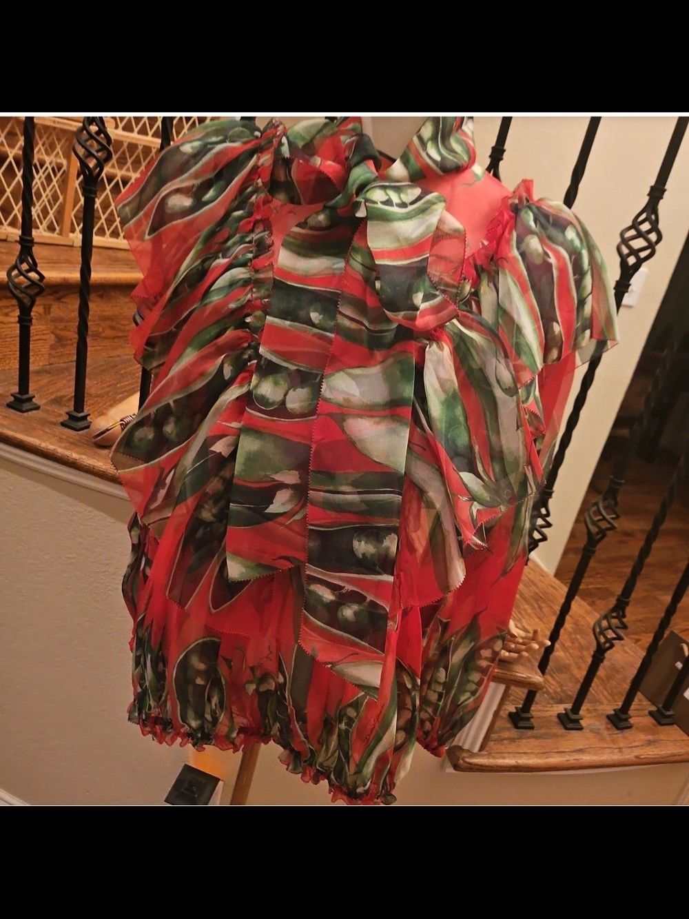 Dolce & Gabbana Red Green Layered Ruffle Romper NWT